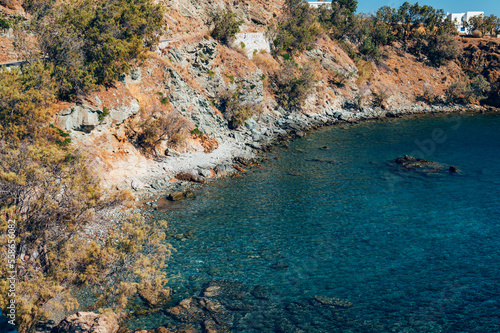 Kionia Beach swimming, the place to embrace the Aegean Sea, Tinos, Greece photo