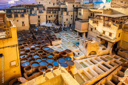 Famous tannery in Fez, Morocco, North Africa