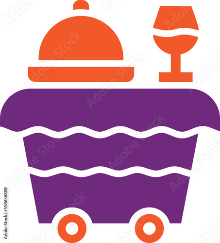 Food trolley Vector Icon Design Illustration