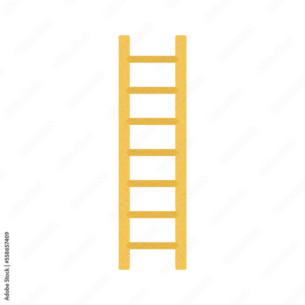 Wooden Ladder Flat Illustration. Clean Icon Design Element on Isolated White Background Wooden Ladder Flat Illustration. Clean Icon Design Element on Isolated White Background
