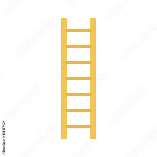Wooden Ladder Flat Illustration. Clean Icon Design Element on Isolated White Background