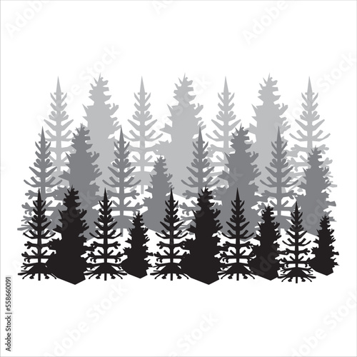dense forest icon, vector, illustration, symbol