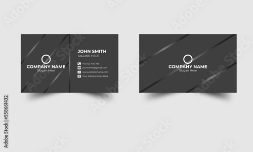 Professional and modern business card template, Clean business card design, Black business card layout, Trendy business card design