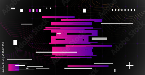 Psychedelic glitch background. Random digital error signal. Wave Glitches with the image. Vector illustration
