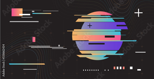 Psychedelic glitch background. Random digital error signal. Wave Glitches with the image. Vector illustration