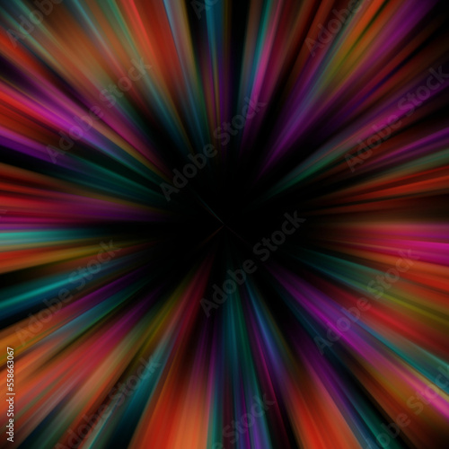 Fototapeta Naklejka Na Ścianę i Meble -  Colorful lights explosion, rays, sky shapes, rainbow, abstract background