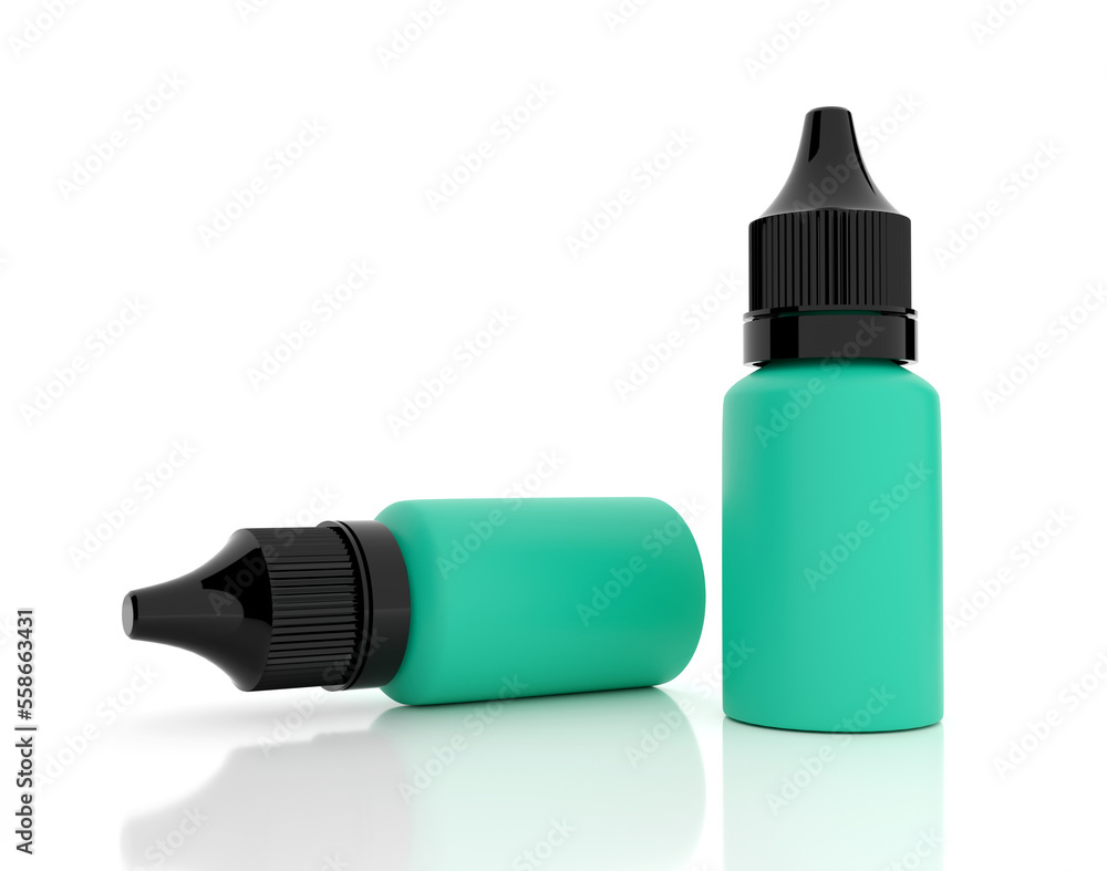 Eye Drop or Nasal Drop Bottle Mockup isolated on White Background - 3D Illustration Render Eye Drop or Nasal Drop Bottle Mockup isolated on White Background - 3D Illustration Render
