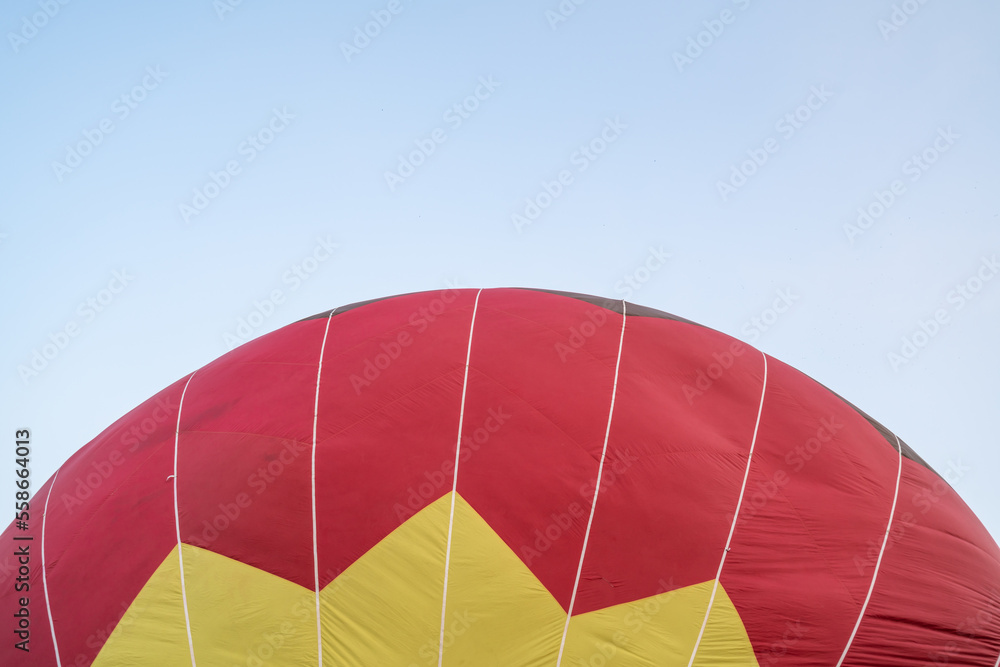 Obraz premium Hot air balloons festival, colorful Hot air balloon in flight over blue sky