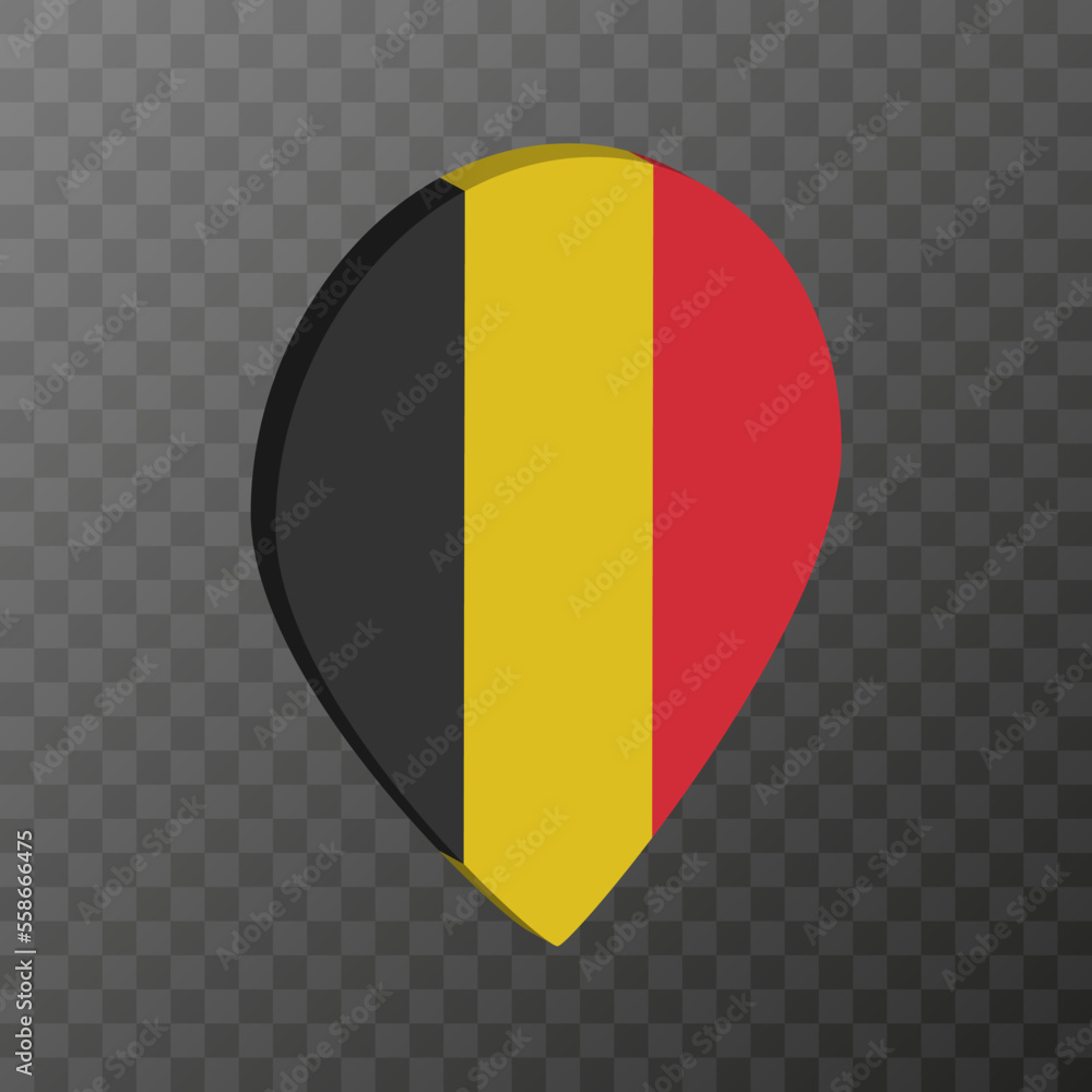 Fototapeta premium Map pointer with Belgium flag. Vector illustration.