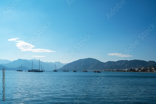 beautiful view of Marmaris bay on a sunny day