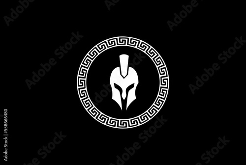 spartan logo icon vector isolated, gladiator logo with circle,