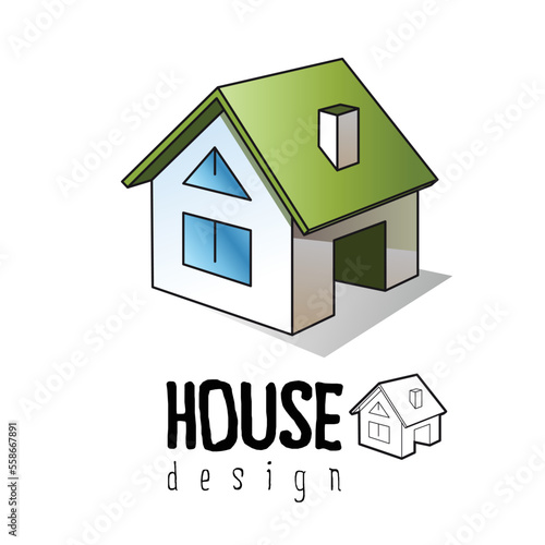 Isometric 3d private house real estate decorative icons. Architecture agency, property and home. Isolated cartoon illustration of building symbol for web