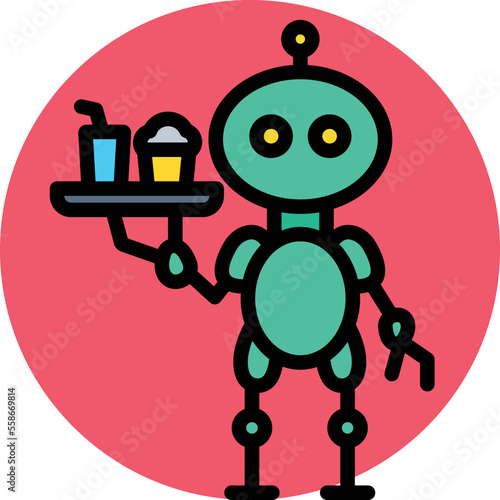 robot servant Vector Icon
