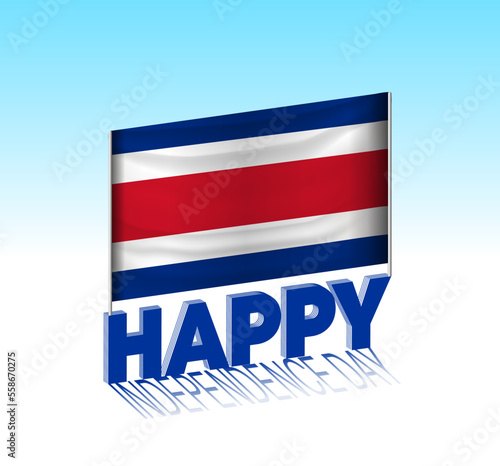 Free Download Costa Rica independence day. Simple Costa Rica flag and billboard in the sky. 3d lettering template. Ready special day design message. - GFXLoad