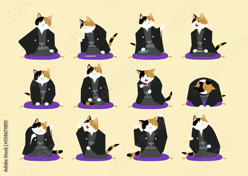 Wallpaper Mural 落語ねこ　日本の話芸　寄席で落語をする三毛猫 Torontodigital.ca