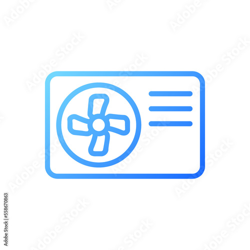 Air source heat pump pixel perfect gradient linear vector icon. Heating and cooling appliance. Device for home, office. Thin line color symbol. Modern style pictogram. Vector isolated outline drawing