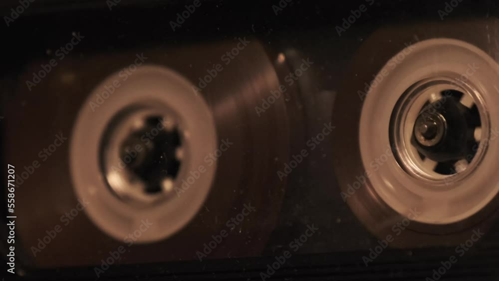 Vidéo Stock The cassette is played in a tape recorder in soft