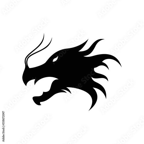 Wallpaper Mural Logo template of fire dragon head and wings isolated background. Torontodigital.ca