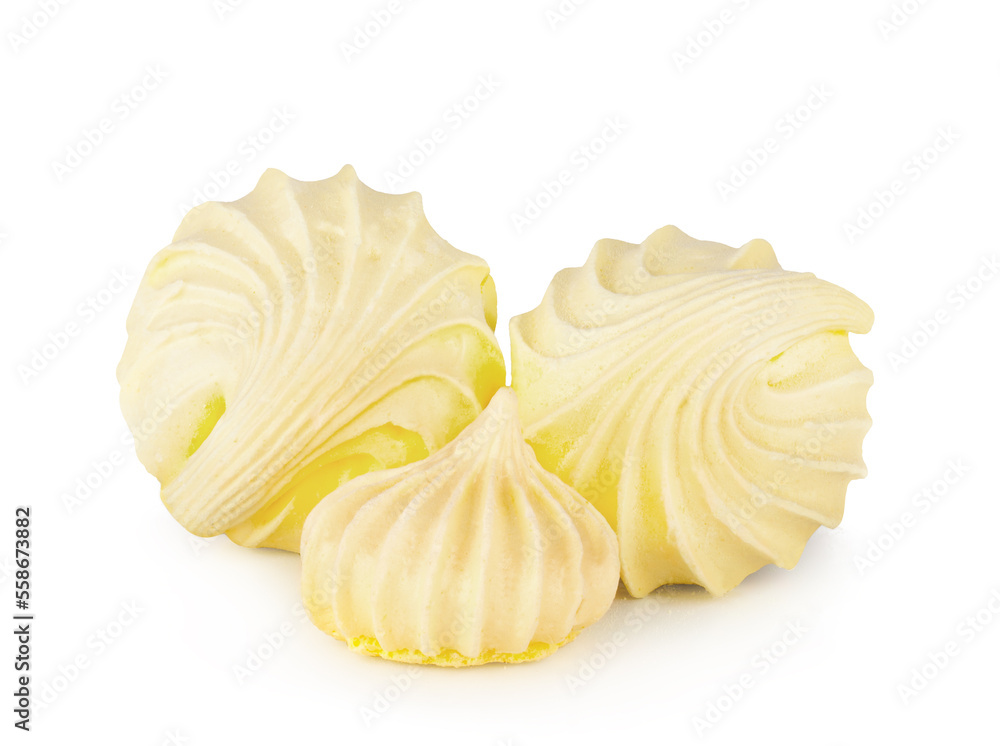 Meringues isolated on a white background Meringues isolated on a white background