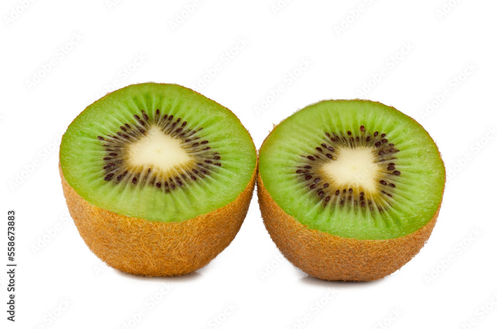 Kiwi fruit slices isolated on a white background Kiwi fruit slices isolated on a white background