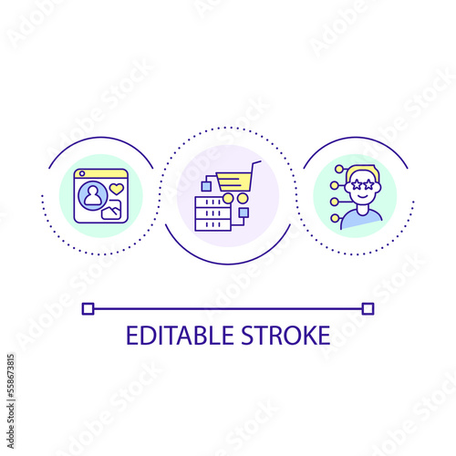 Wallpaper Mural Customer data collecting loop concept icon. Digital marketing development. Data analytics abstract idea thin line illustration. Isolated outline drawing. Editable stroke. Arial font used Torontodigital.ca