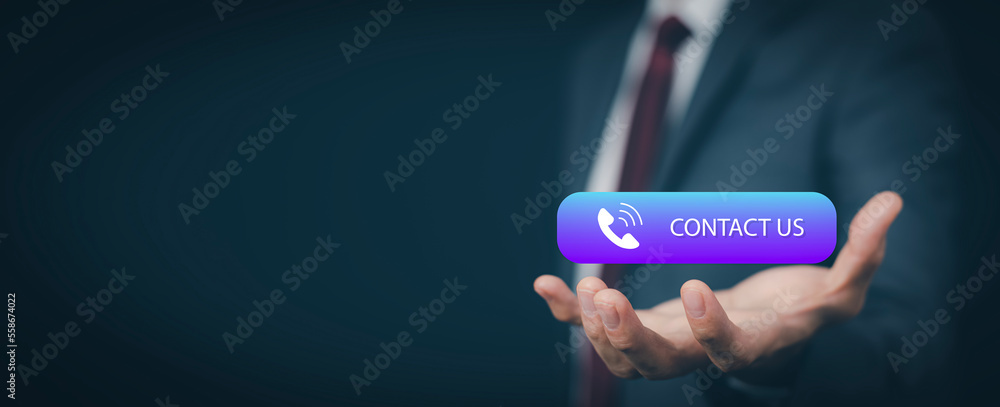 Concept communication and Contact us or Customer support hotline people connect. Business hand holding virtual screen contact icons, email and address, live chat with internet wifi. Concept communication and Contact us or Customer support hotline people connect. Business hand holding virtual screen contact icons, email and address, live chat with internet wifi.