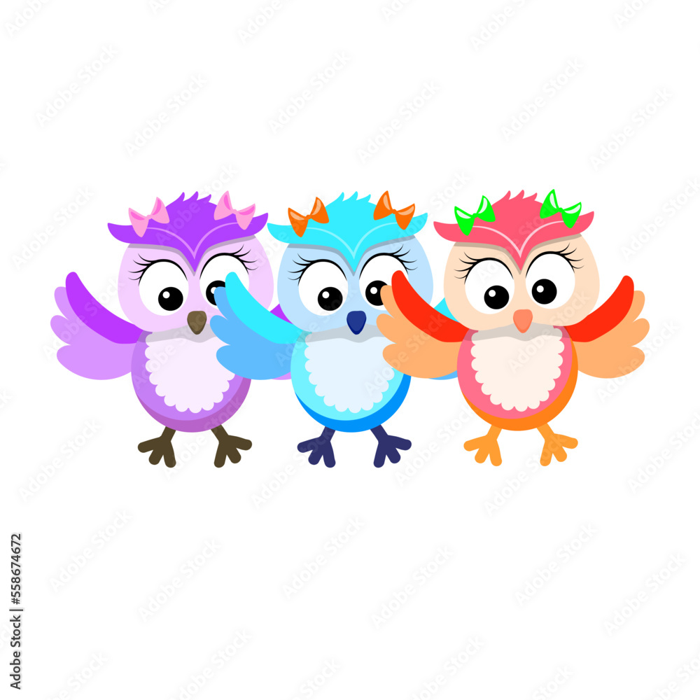 Cartoon owl isolated on white background cartoon owl, vector Cartoon owl isolated on white background cartoon owl, vector