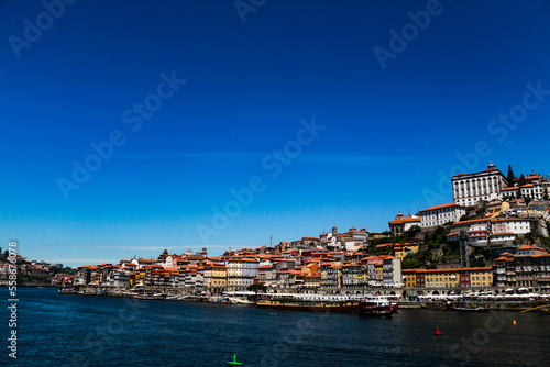  Beautiful view over Porto in Portugal. Wallpaper in the city close to the river