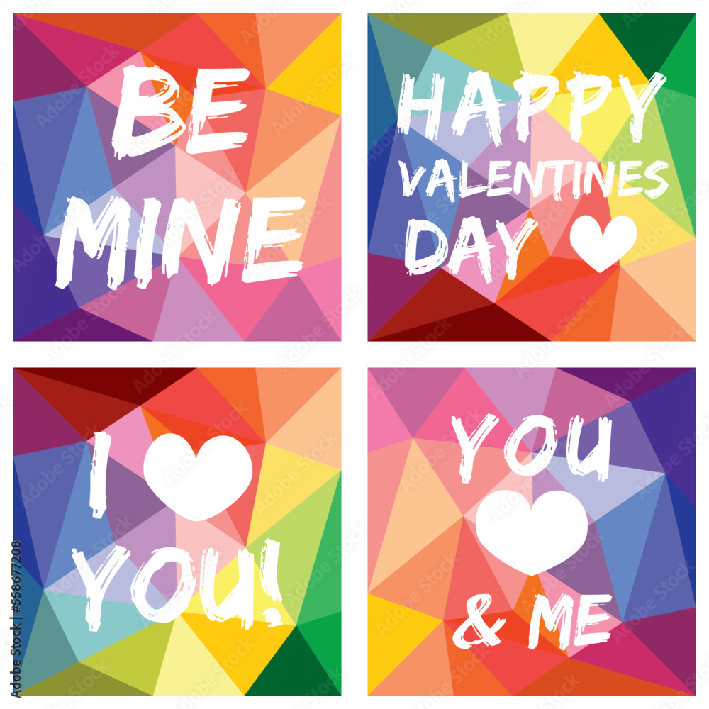 Valentine's or mother's day vector illustration and typography elements set on flat wrapping surface background