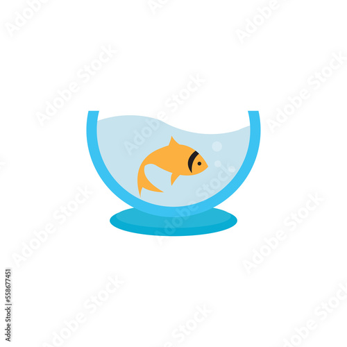 Creative simple fish aquarium logo design