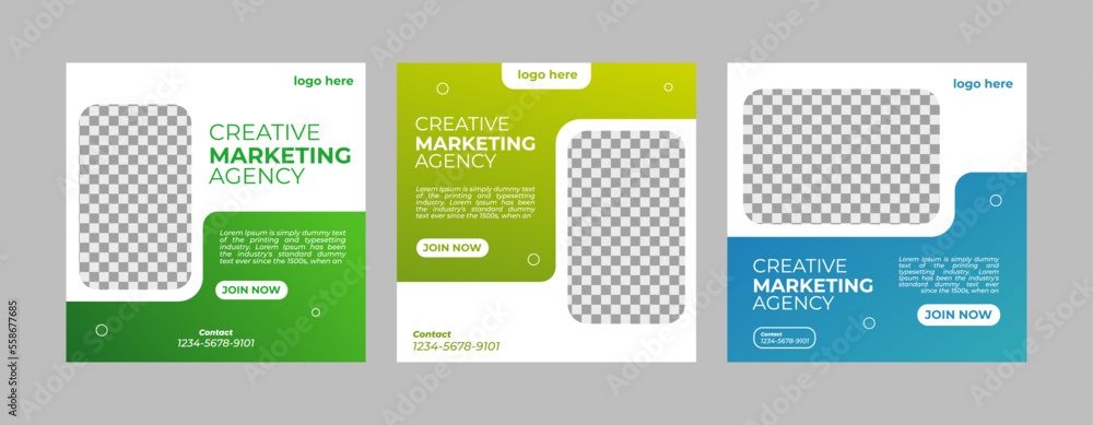 digital business marketing square banner for social media post template. social media post template with gradient color digital business marketing square banner for social media post template. social media post template with gradient color