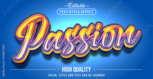 Editable text style effect - Passion text style theme.