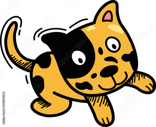 Hand drawn dog character illustration, vector