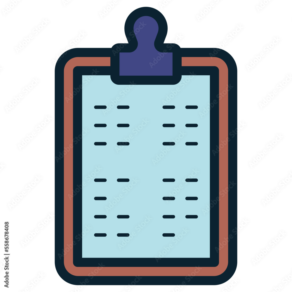 menu list on clipboard icon menu list on clipboard icon