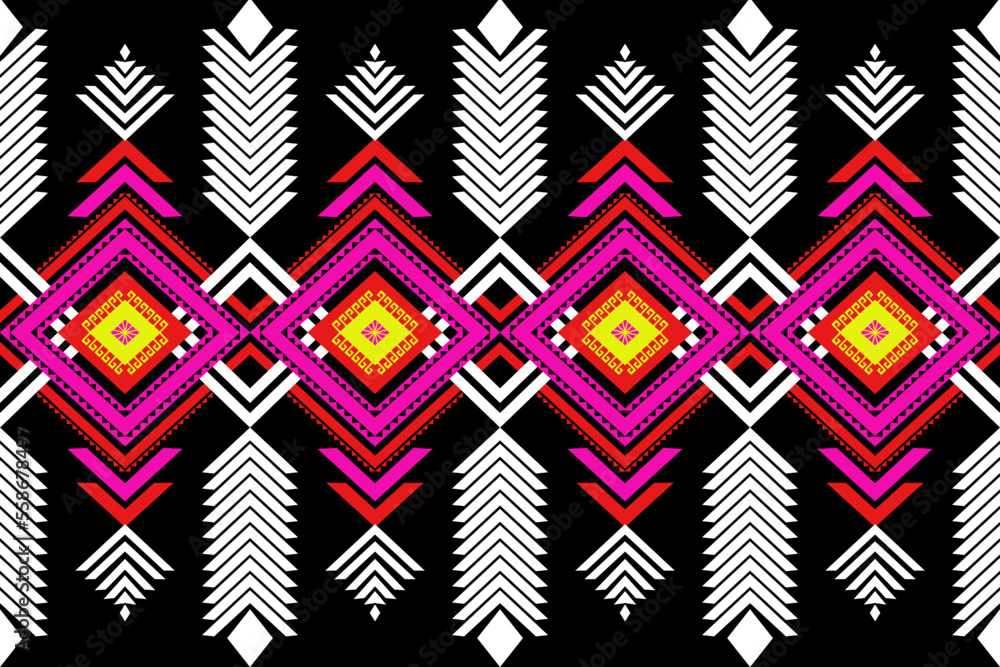 Geometric ethnic oriental traditional seamless pattern. designed for background, rug, wallpaper, clothes, wrap, batik, fabric, embroidery style, vector illustration Geometric ethnic oriental traditional seamless pattern. designed for background, rug, wallpaper, clothes, wrap, batik, fabric, embroidery style, vector illustration