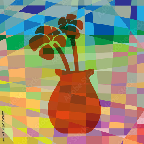 FLORERO CUBOS DE COLORES