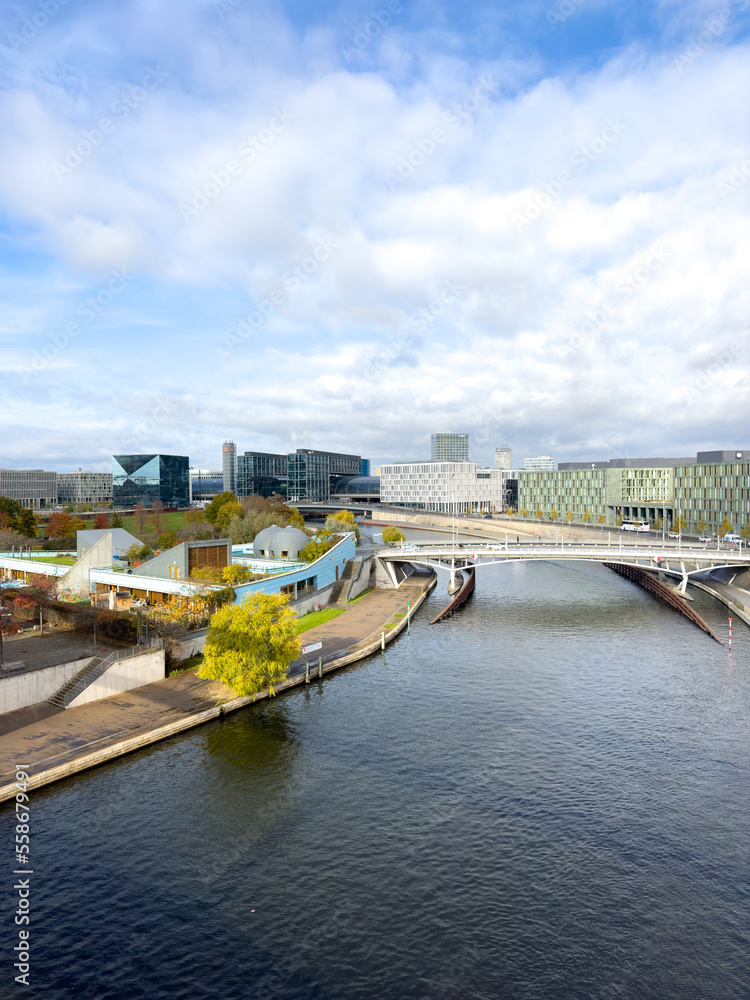 Naklejka premium Berlin Mitte as seen from the Bundestag during a beautiful summer day