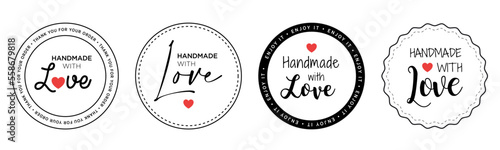 handmade with love set of stickers