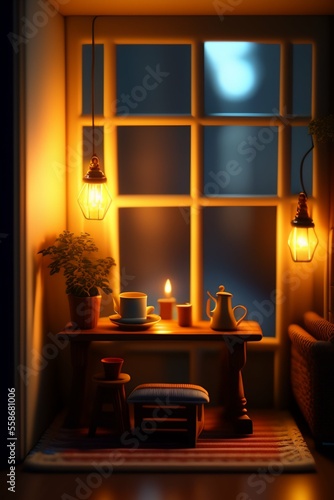 A realistic dollhouse livin...