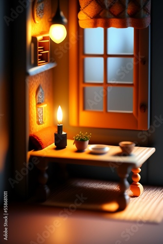 A realistic dollhouse livin...