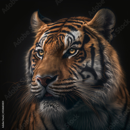 Portrait of a tiger, Generative AI  © Pinevilla