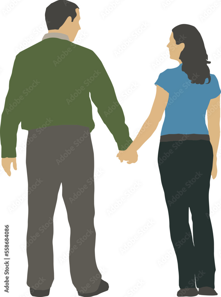 Silhouette Man and Woman Walking 3 vector Silhouette Man and Woman Walking 3 vector