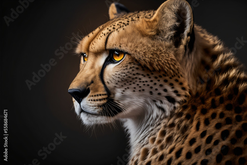 Portrait of a cheetah, Generative AI	