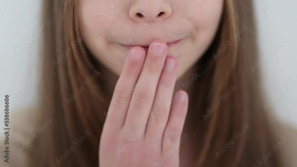 Slow motion video with a smiling little girl with a long hair Slow motion video with a smiling little girl with a long hair