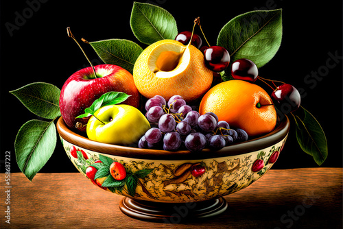 a bowl of fruit - Generative AI