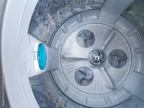 inside the top load washing machine with dust filter