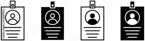 identity card icon set. employee ID icon collections sign symbol, vector illustration
