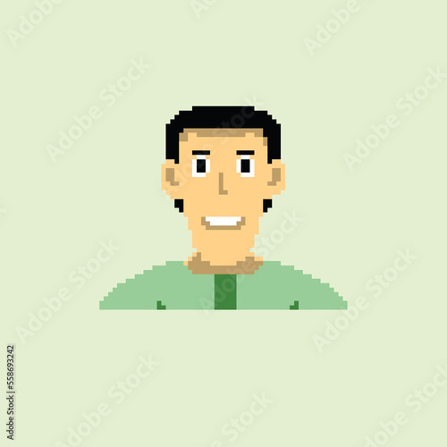 illustration vector graphic of pixel art portrait the tribe, good for your project and game.