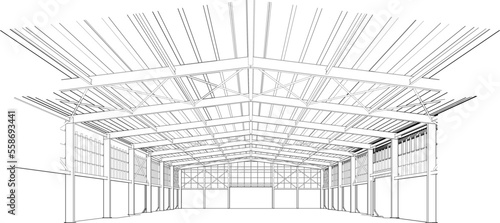 3D illustration of industrial building