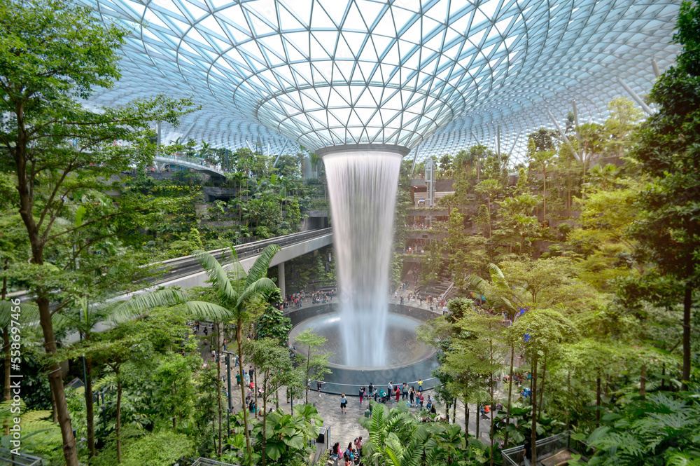 Changi, Singapore - 26/12/2022 : Jewel Changi Airport , artificial ...